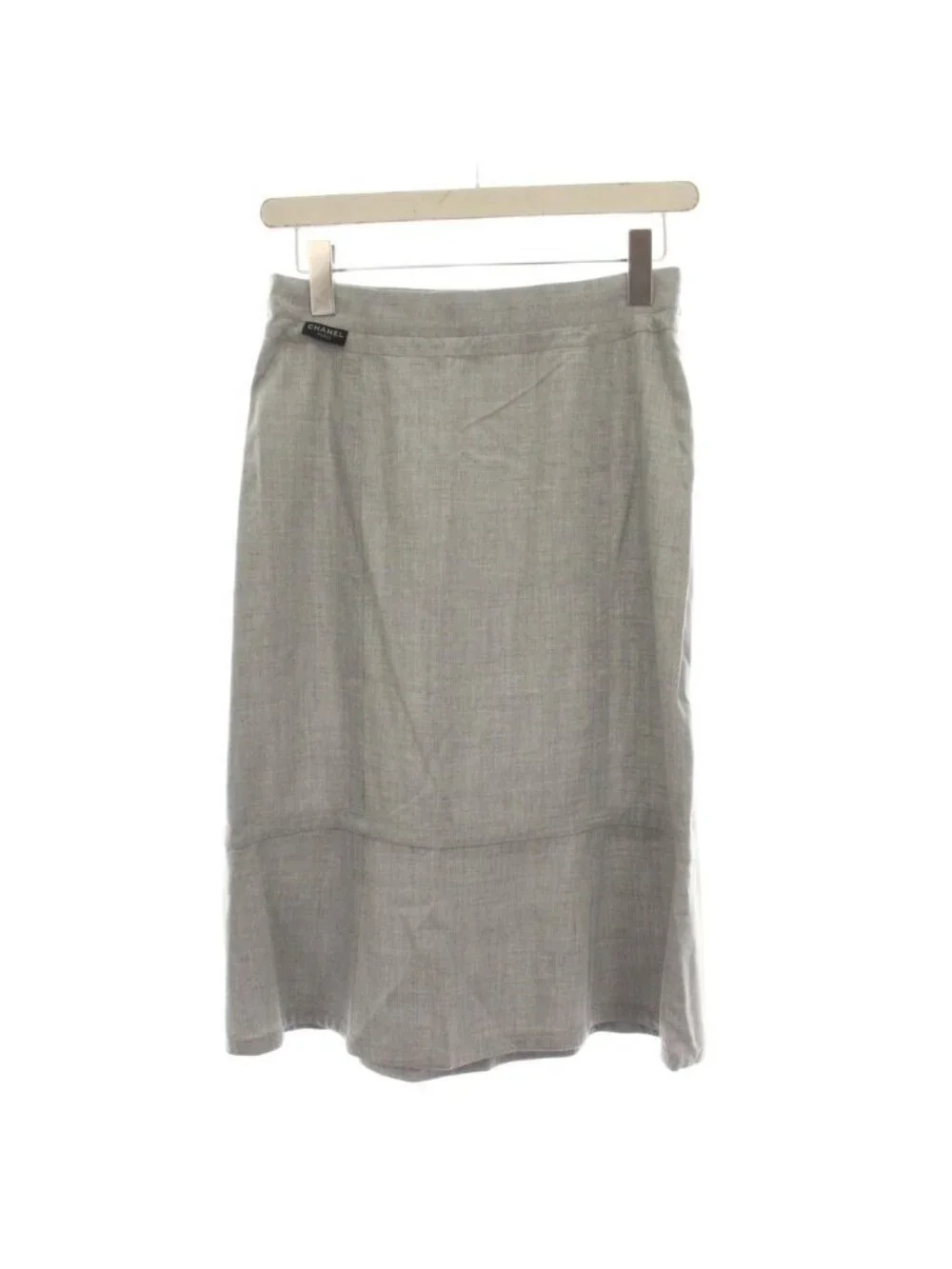 Chanel CC Logo Set Top and Bottom Shirt Blouse Short Sleeve Flare Skirt Knee